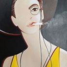 16 Les courtisanes - Emilienne d Alencon acrylique 80x60cm